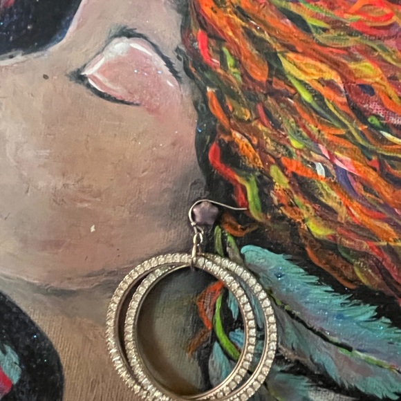 Jewelry - sparkly  silver double Hoop Earrings